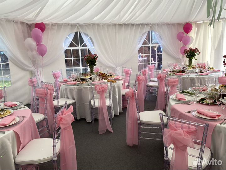 Аренда чехлов на стулья скатертей