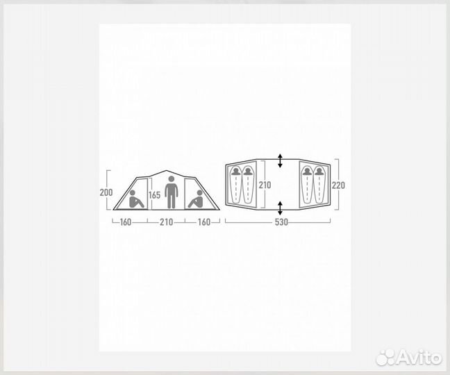 Палатка 4-местная Outventure Twin Sky 4