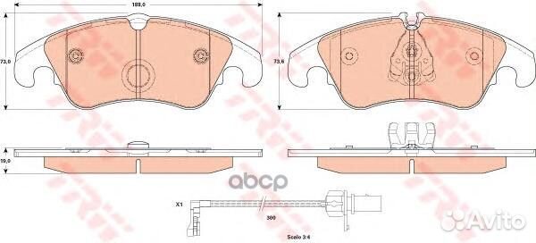 Колодки тормозные дисковые перед GDB1908 TRW