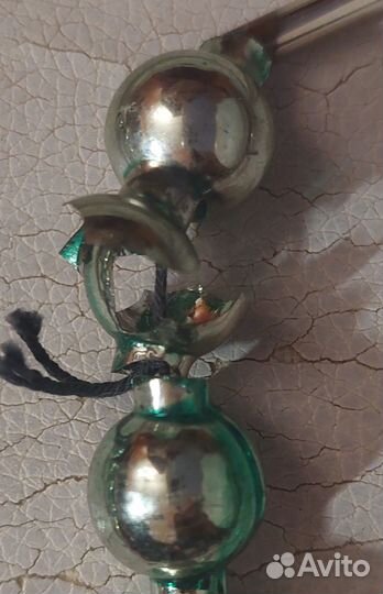 Елочные стеклянные бусы СССР