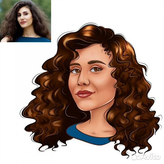 Дружеский шарж, портрет по фото (по шаблону)