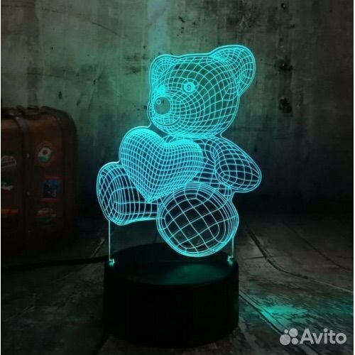 Мишка Светильник 3D