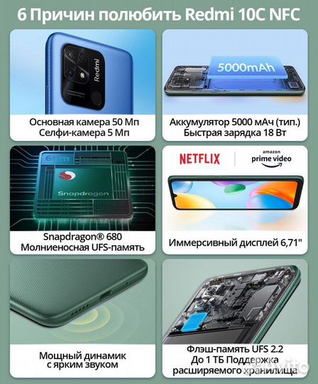 Xiaomi Redmi 10C, 4/64 ГБ