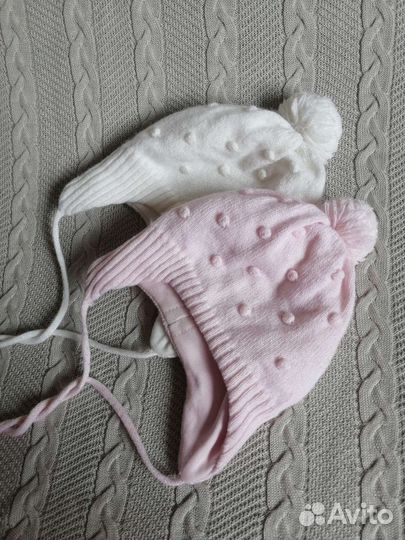 Шапка для девочки, для двойняшек