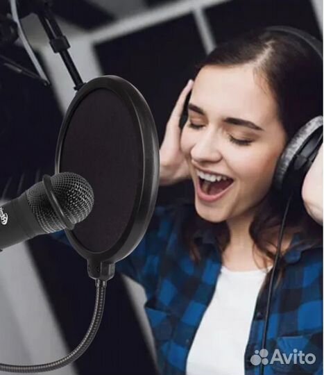 Поп фильтр для микрофона новый ветрозащита 15,5 см