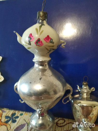 Ёлочная довоенная игрушка гигантский самовар