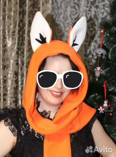 Зверошапка лиса из флиса