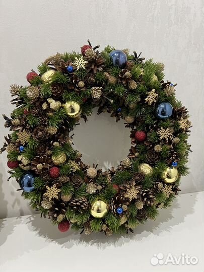 Рождественский венок ручная работа