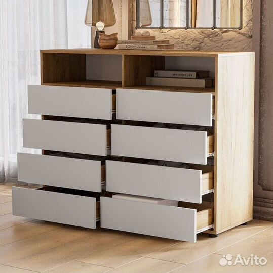 Комод новый Абрау Дуб Золотой - Белый