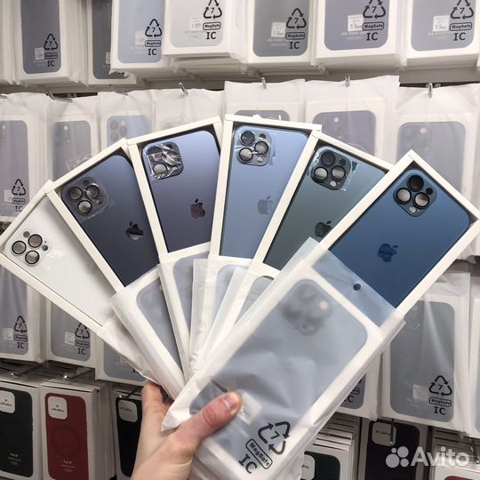 Чехлы на iPhone 12 Pro Max MagSafe стеклянные PM12