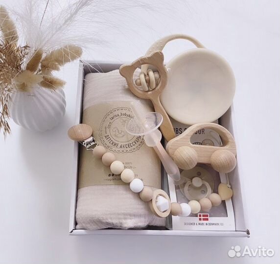 Муслиновая пеленка погремушка держатель