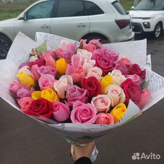 Розы 21шт 31шт 51шт 101шт цветы круглосуточно