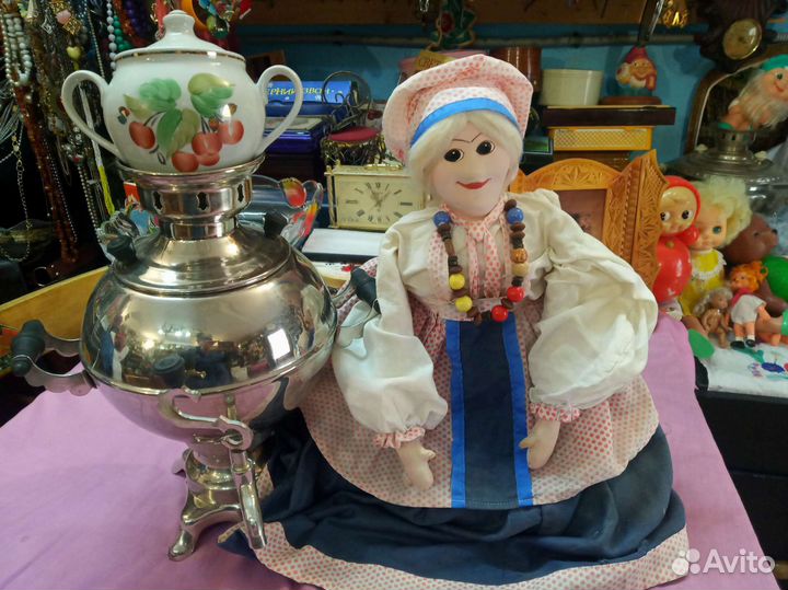 Кукла грелка на самовар СССР чайник