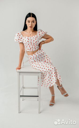 Костюм в сердечко, платье, шорты,топ, костюм зебра