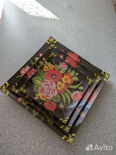 Набор квадратных тарелок, 3 шт