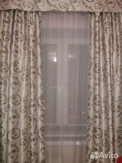 Шторы на 2 окна с ламбрекеном