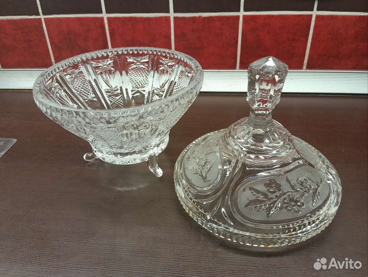 Конфетница хрустальная СССР