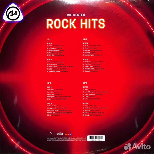 Сборник рока винил Rock Hits Chart Show 4 LP