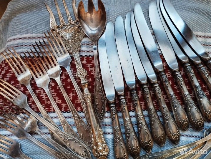 Столовые приборы, наборы мельхиор