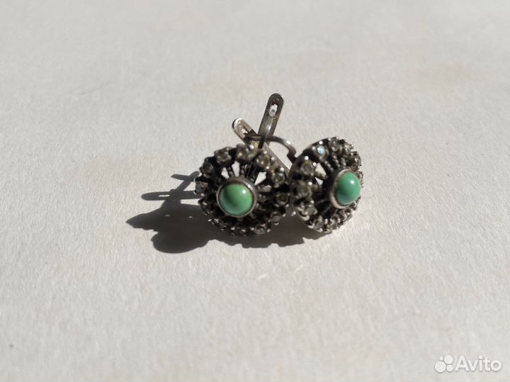 Серебряные серьги СССР винтаж