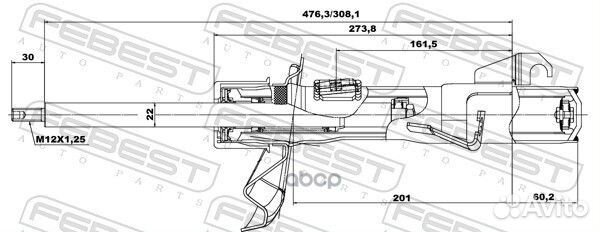 Амортизатор передн левый mazda 3 (BK) 05665298F