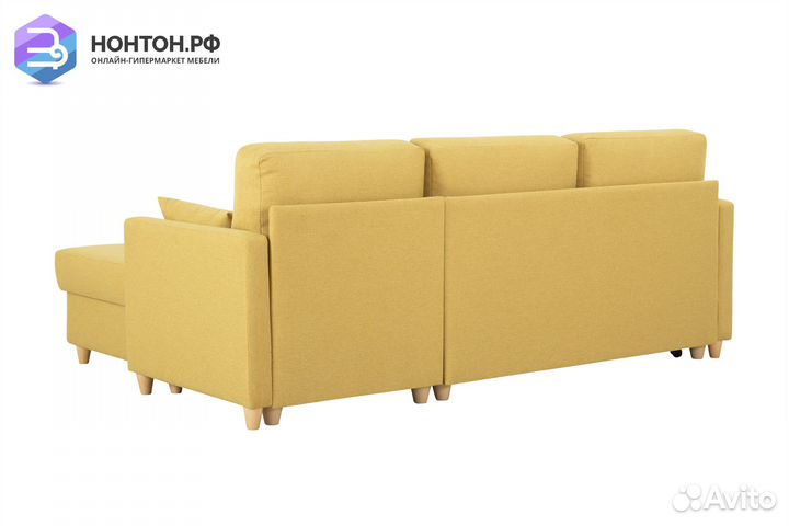 Диван угловой дельфин Дилан желтый