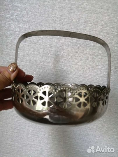 Мельхиоровая конфетница