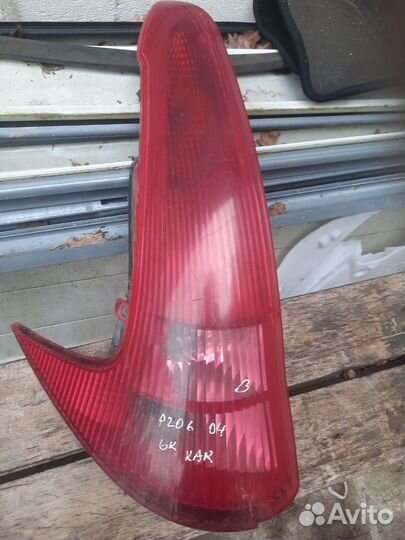 Фонарь задний пежо 206 универсал