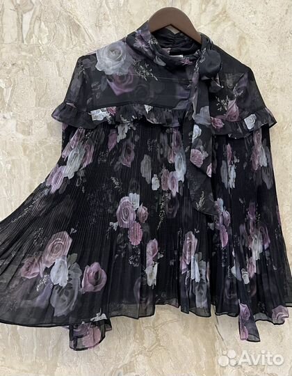 Шикарная блузка стиль Zara M цветочный принт