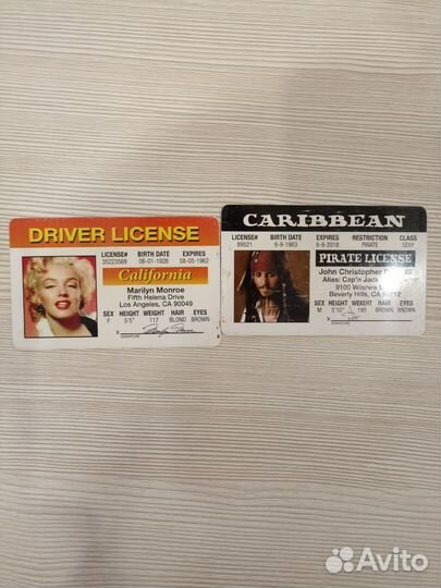 Сувенирные водительские права