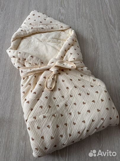 Муслиновый плед-конверт на выписку