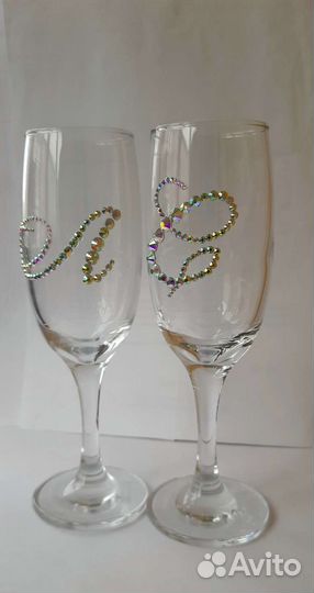 Фужеры, бокалы со стразами