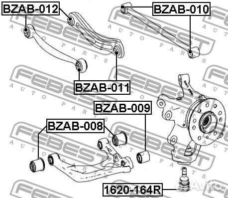 Сайлентблок заднего нижнего рычага Febest bzab-008