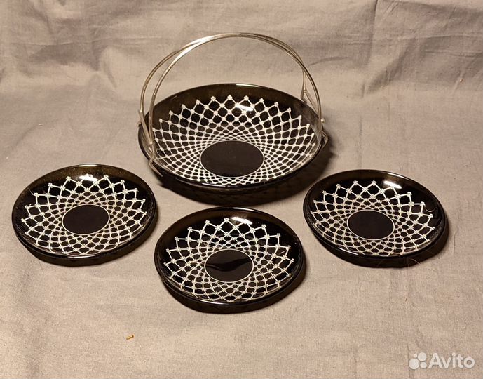 Набор конфетница и креманки или икорницы СССР
