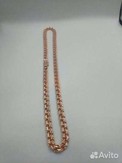 Серебрянная цепочка Бисмарк с нанесением позолоты