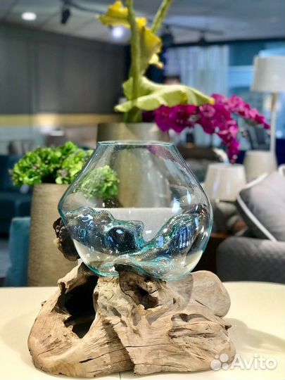 Декоративная ваза /аквариум/ террариум с о. Бали