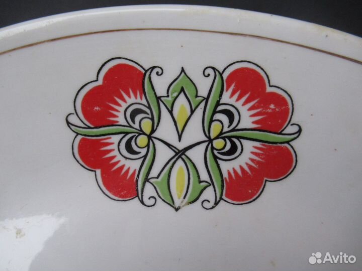 Редкое большое блюдо «С праздником» пфз СССР