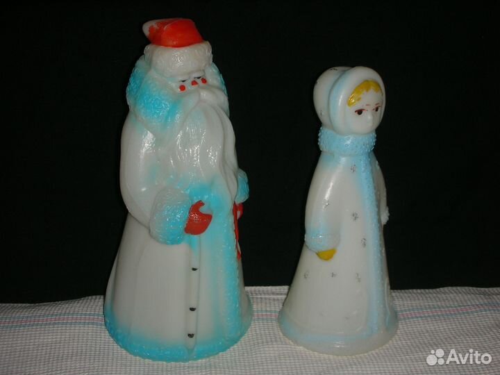 Дед Мороз и Снегурочка, винтаж, пластмасса, СССР