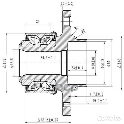 Ступица с подшипником audi A1/A2/skoda/VW polo