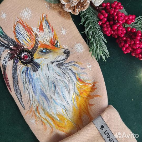 Варежки с ручной росписью