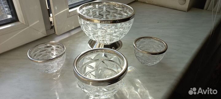 Хрустальный сет, вазы для салатов, конфет