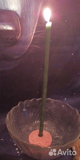 Зелёные восковые свечи, часовые, 15 шт