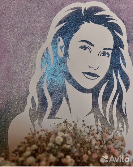 Портрет флип флоп блестками