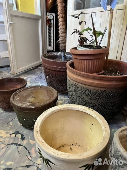 Керамические горшки для цветов бу