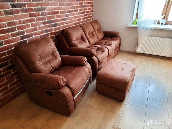 Диван Портленд эк 3-х местный с 2-мя реклайнерами