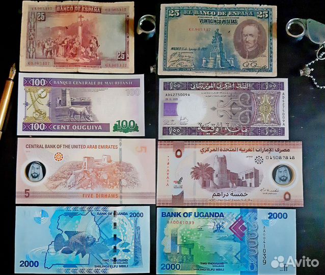 Иностранные купюры, банкноты, боны 41шт