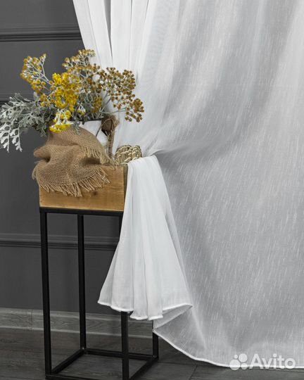 Тюль селена айвори готовый на окна пошив