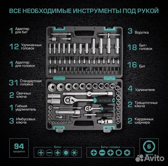 Набор инструментов stels 1/2