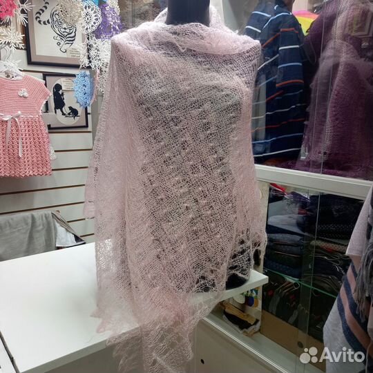 Пуховый платок паутинка палантин