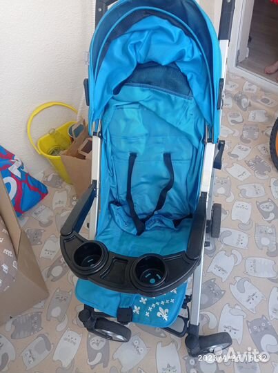 Коляска складная DA81 голубой
